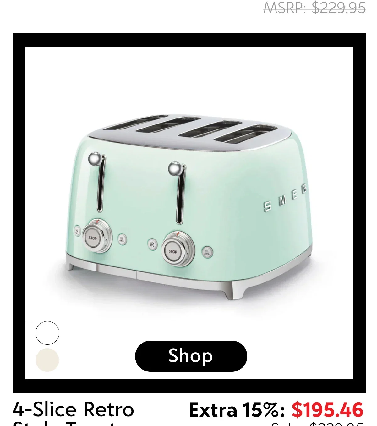 SMEG 4-Slice Retro Style Toaster