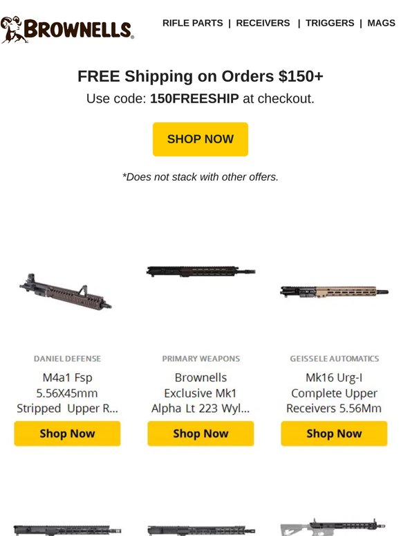 Free Shipping on orders $150+