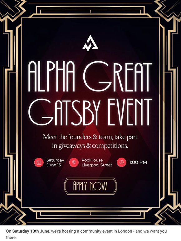 The Alpha event you have been waiting for