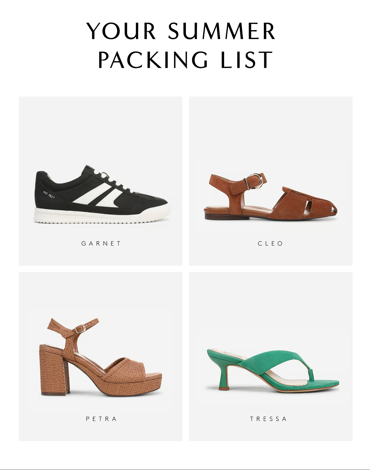 Your Summer Packing List | Garnet | Cleo | Petra | Tressa