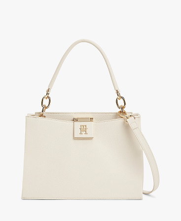 TH Monogram Pebble Grain Satchel