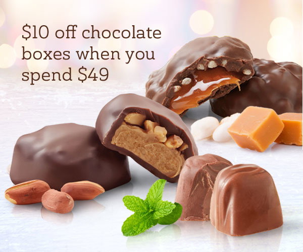 save $10 on all chocolate box varieties when you spend $49