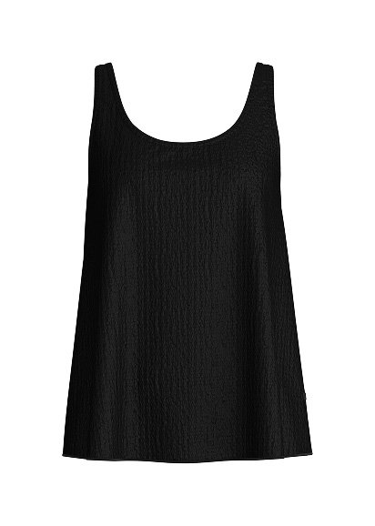 Black tank top with crinkled texture from the Favourites Layering series by CALIDA.
