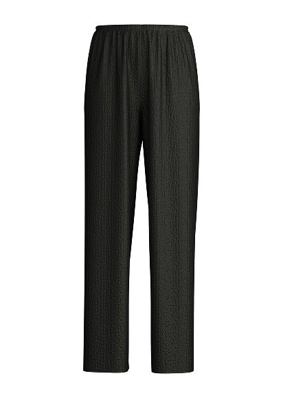 Black pyjama trousers with crinkled texture from the Favourites Layering series by CALIDA.