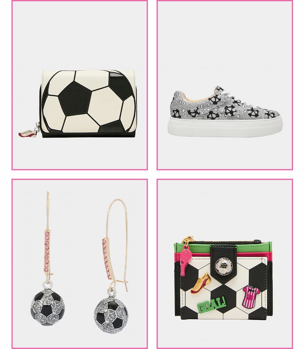 KICKIN IT WALLET, SIDNY, SOCCER BALL EARRINGS, GOAL GETTER WALLET