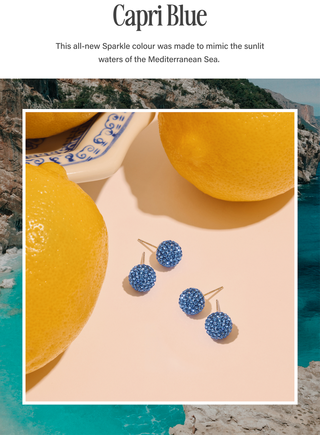 Medium Capri Blue Sparkle Ball™ Stud Earrings