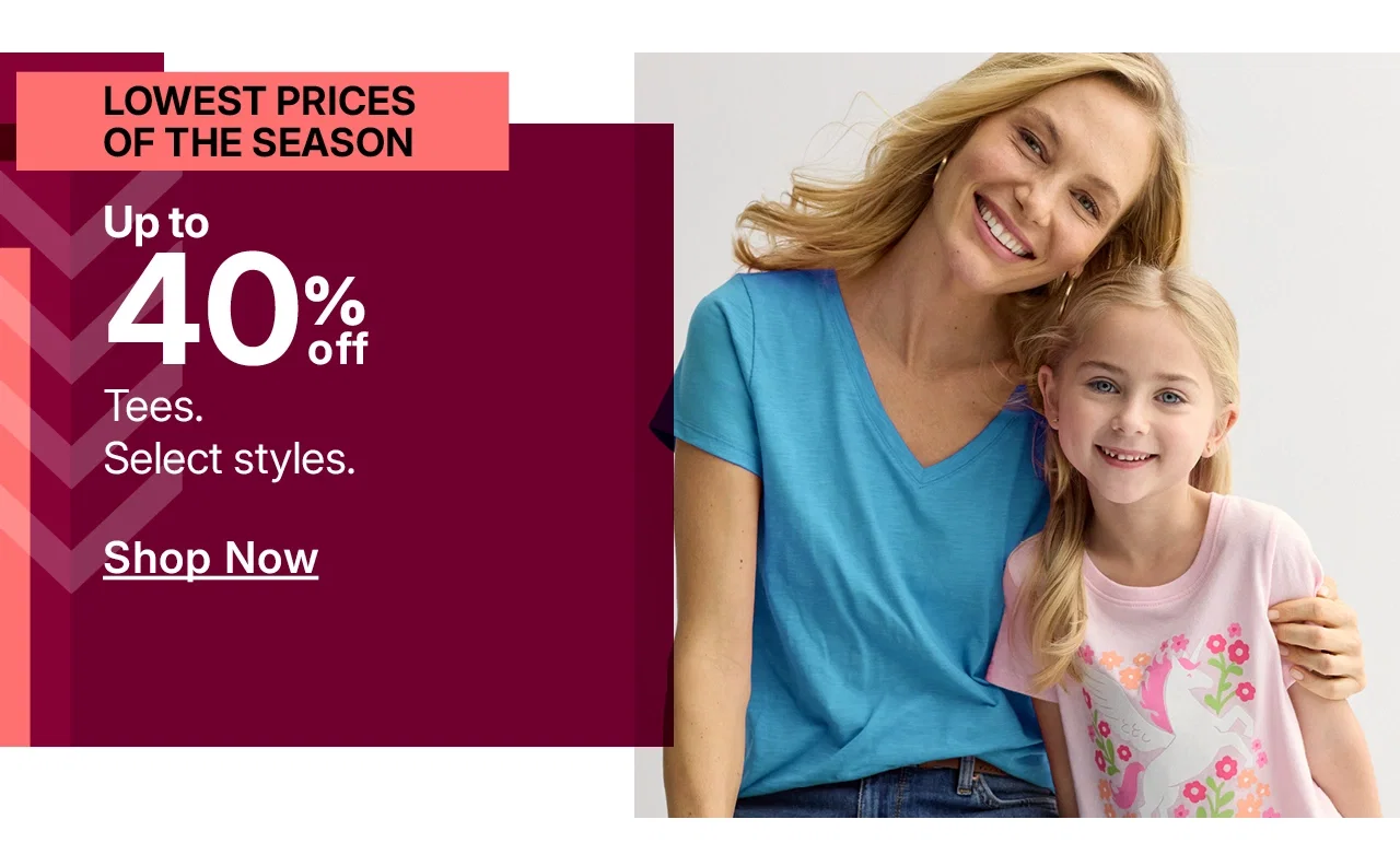 up to 40% off tees