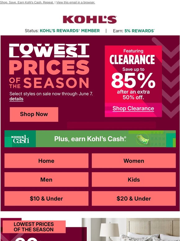 LOW PRICES + up to 85% off clearance = get MORE for LESS 🤩