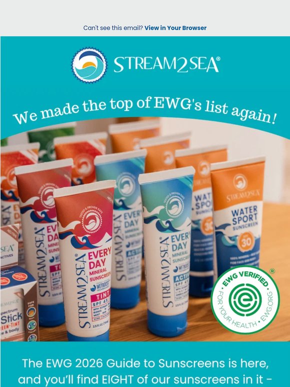 We made EWG's 2026 sunscreen list again!