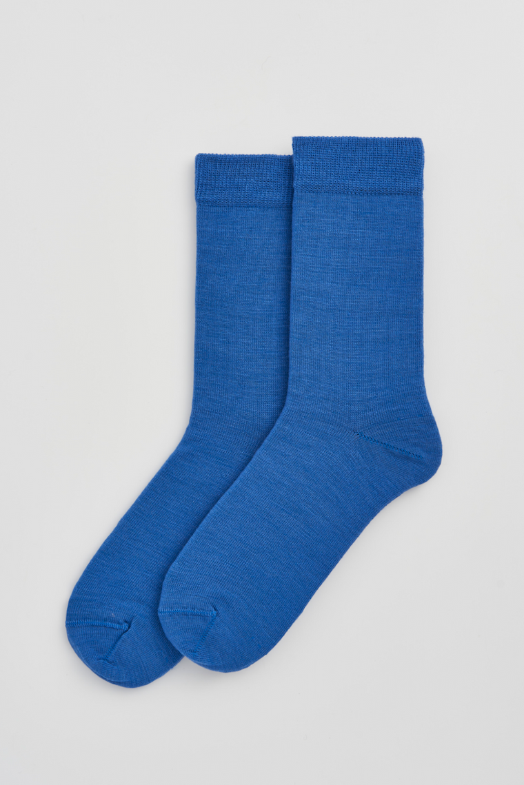Strong Blue Merino Socks