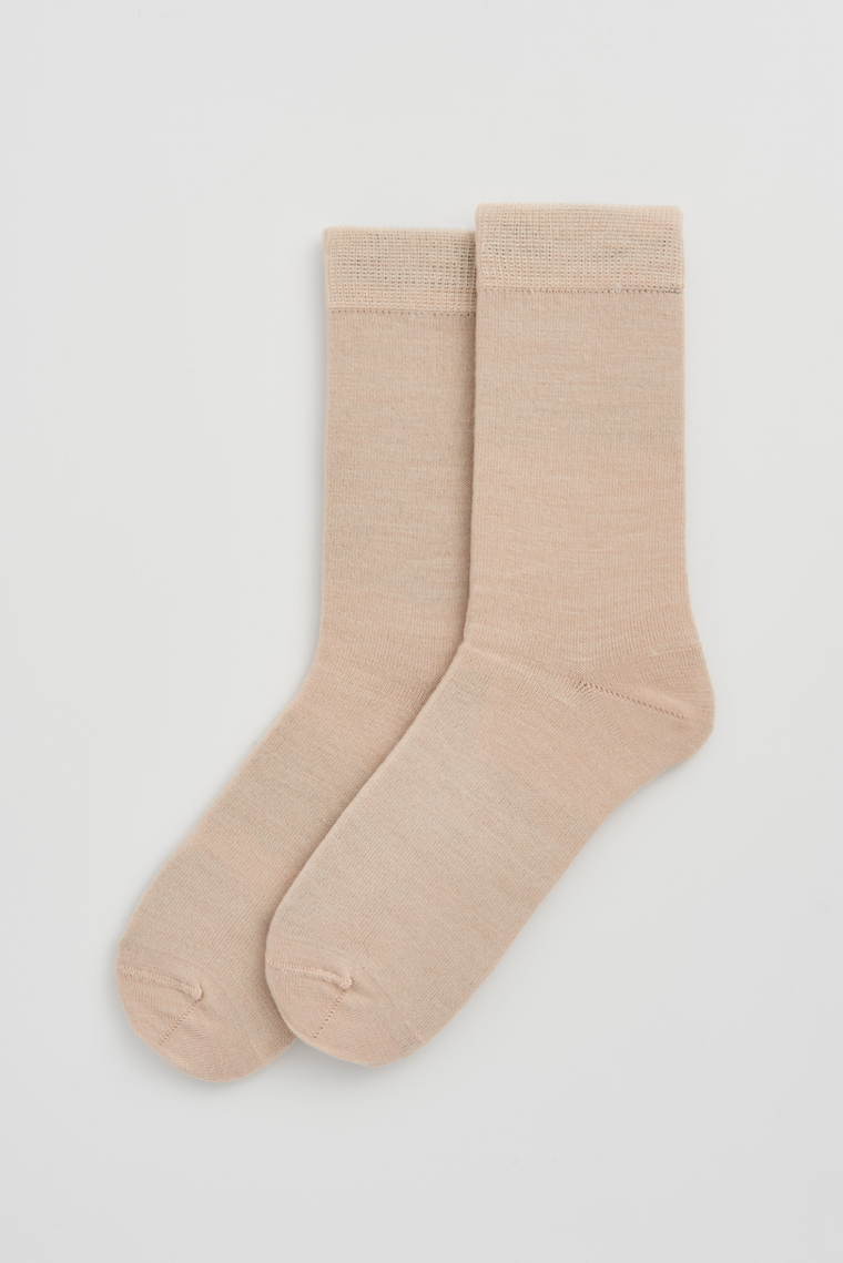 Milky Tea Beige Merino Socks