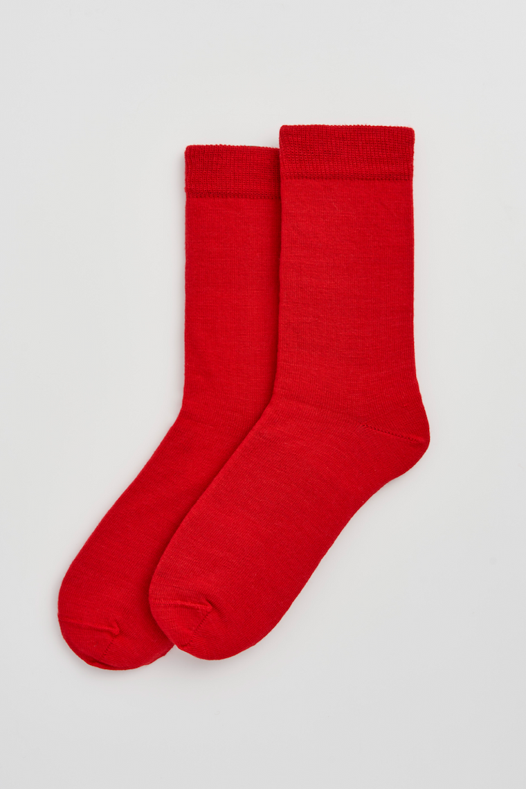 Postbox Red Merino Socks