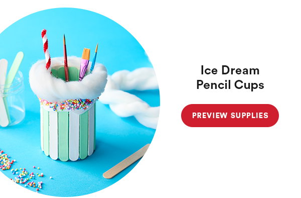 Ice Dream Pencil Cups Preview supplies