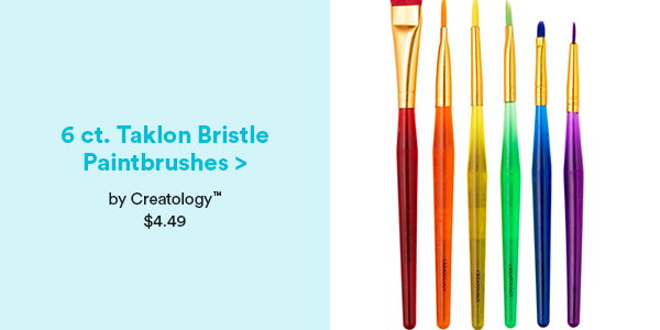6 ct. Taklon Bristle Paintbrushes > by Creatology $4.49