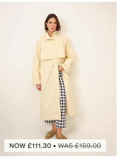 Butter Yellow Longline Funnel Neck Parka Jacket