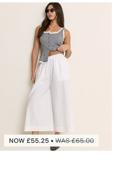 White Wide Leg Palazzo Culottes