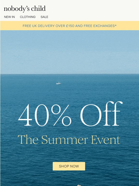 40% off the summer event 🔥