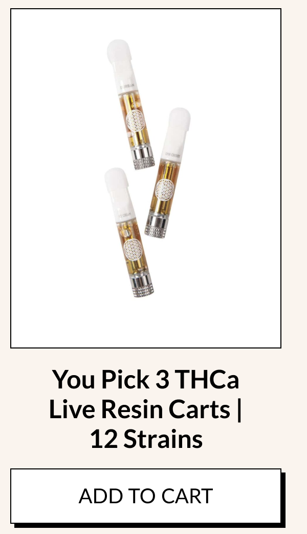 You Pick 3 THCa Live Resin Carts | 12 Strains