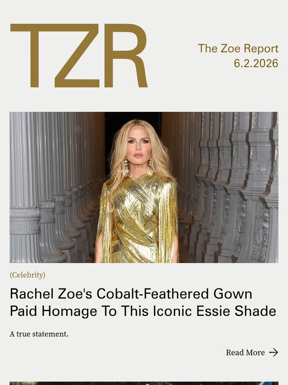 Rachel Zoe's Cobalt-Feathered Gown Paid Homage To This Iconic Essie Shade