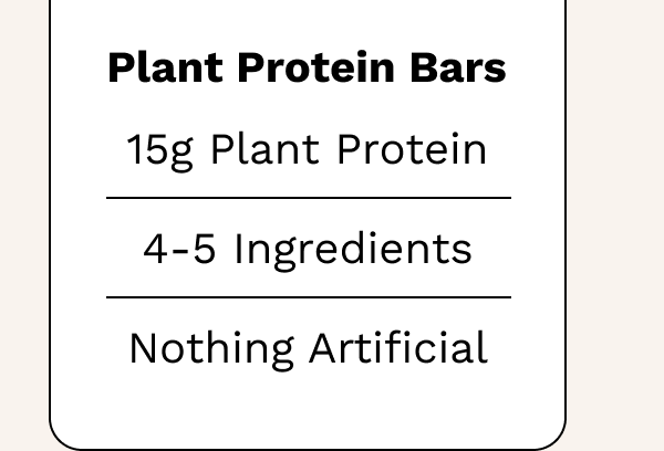 15g Plant Protein, 4-5 Ingredients, Nothing Artificial