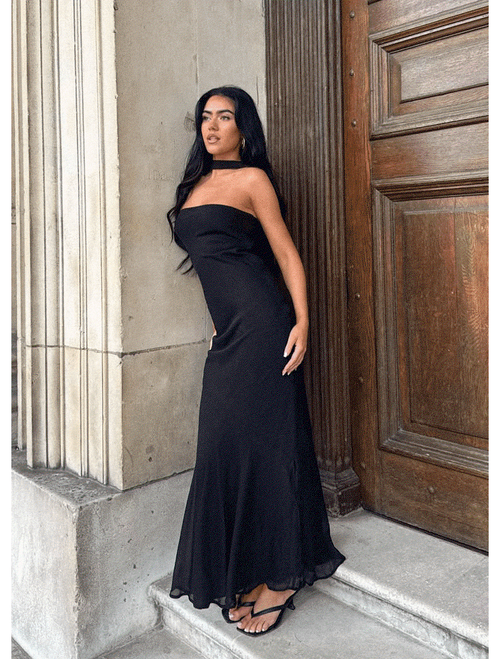 Under the Pagoda Maxi Dress — Black