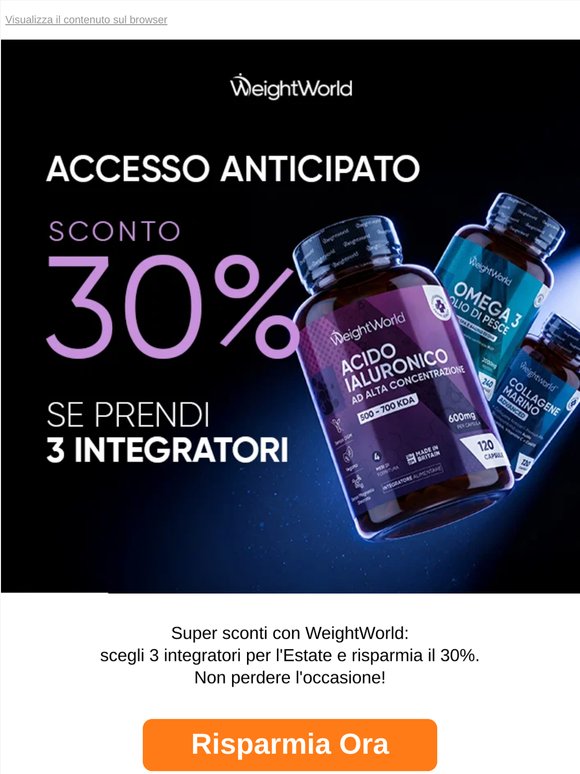 — —, Prima Di Tutti: Il 30% Su 3 Integratori È Già Attivo 🎁
