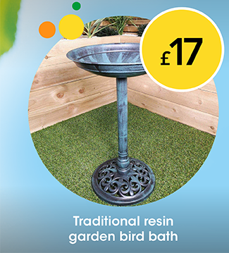Traditional resin garden bird bath - £17
