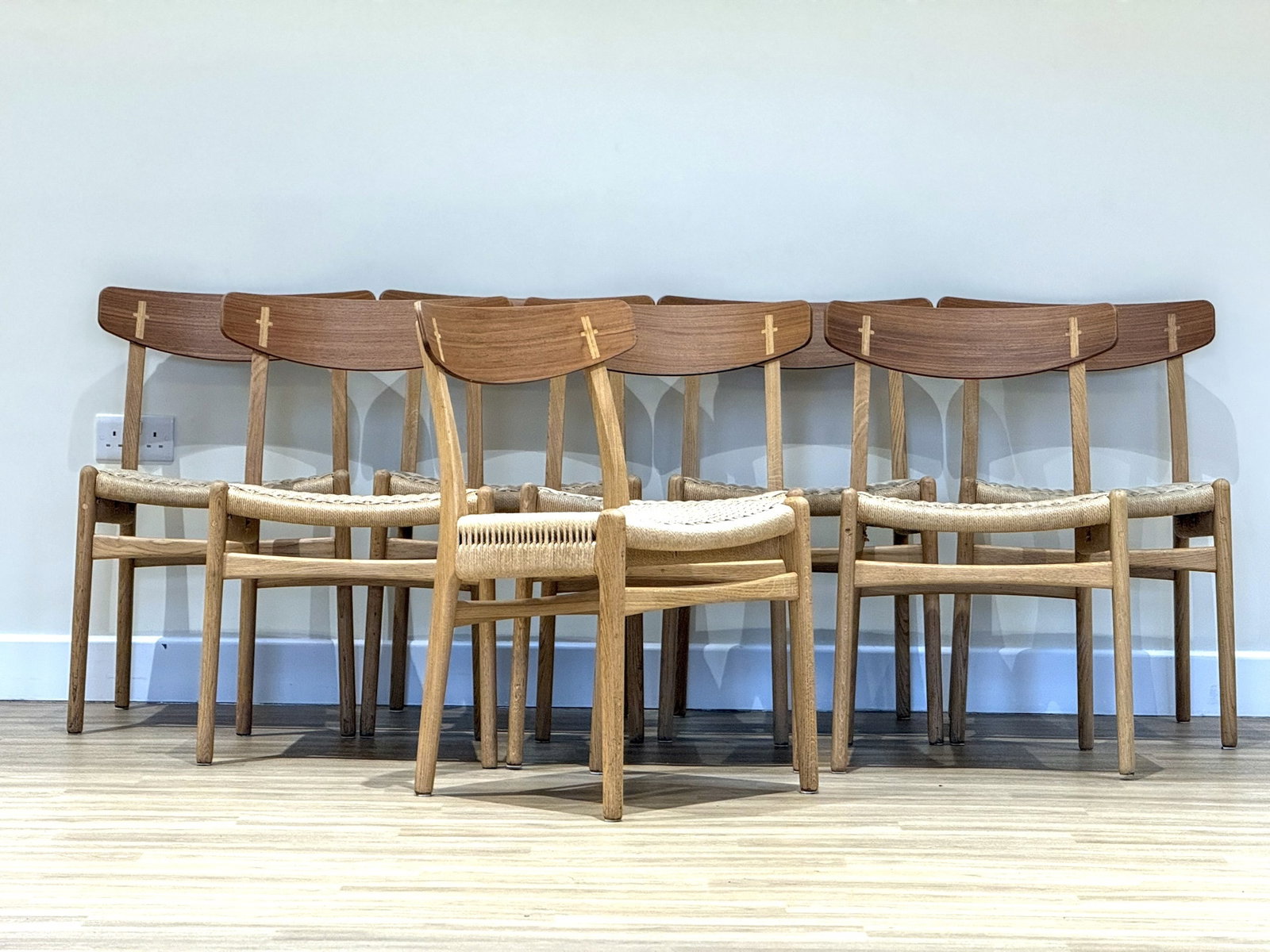 Set Of Eight Ch23 Dining Chair By Hans J. Wegner