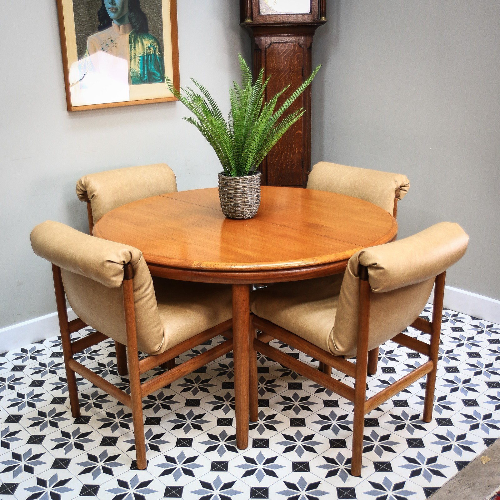 White And Newton Teak Dining Table And Four Chairs 1960s