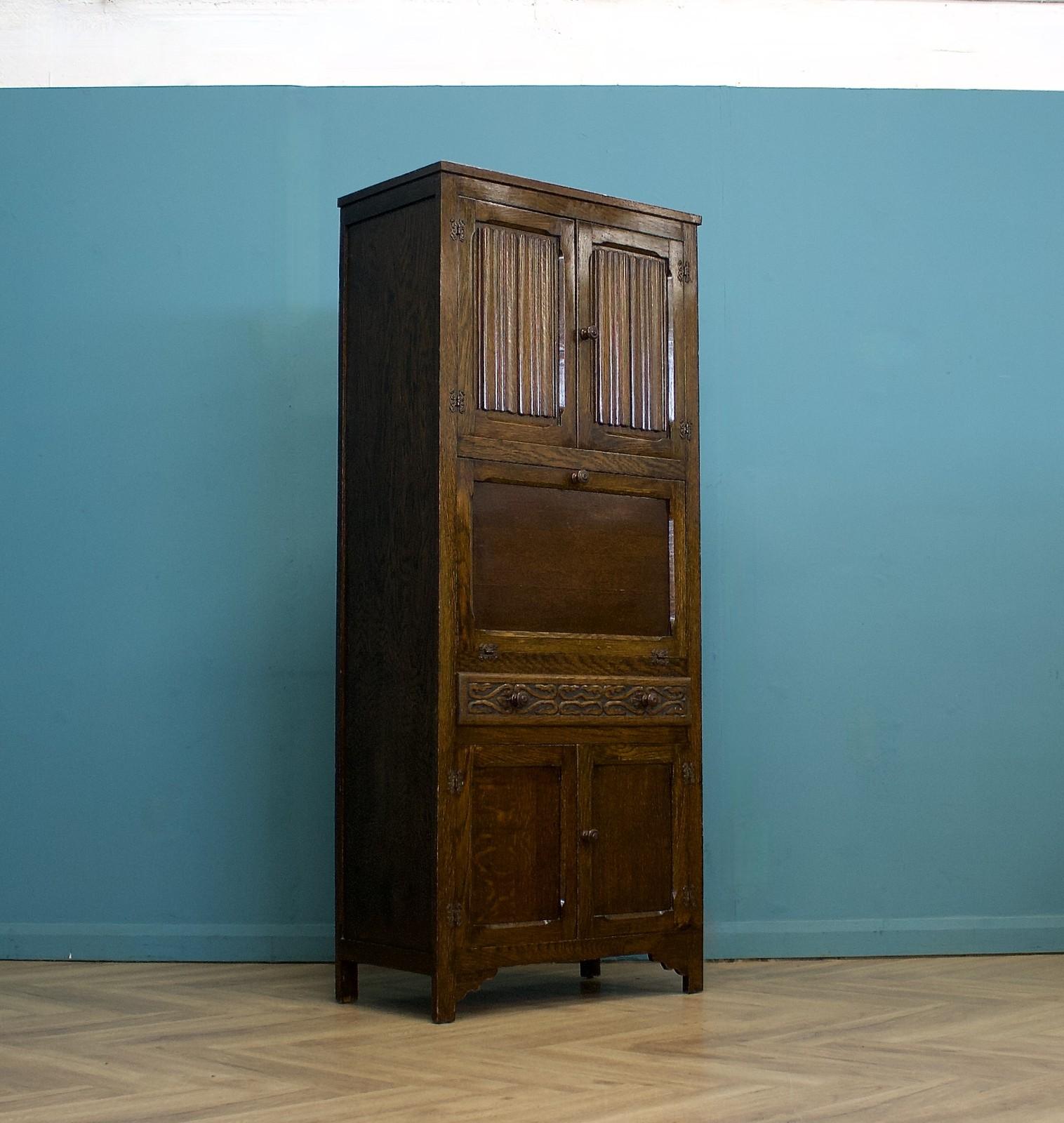 Oak Kitchen Larder Cupboard Drinks Cabinet, 1920s #1773