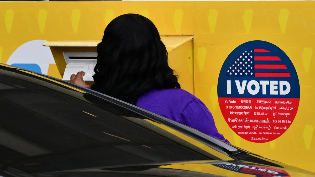California voter drops off ballot
