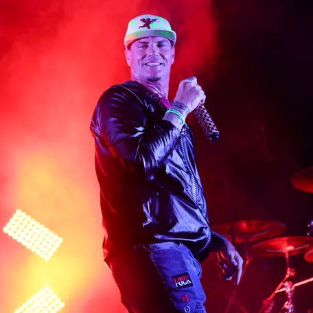 Vanilla Ice performs a post game concert after a Major League Soccer match between Orlando City and Austin FC at Inter & Co Stadium, March 23, 2024, in Orlando, Florida.