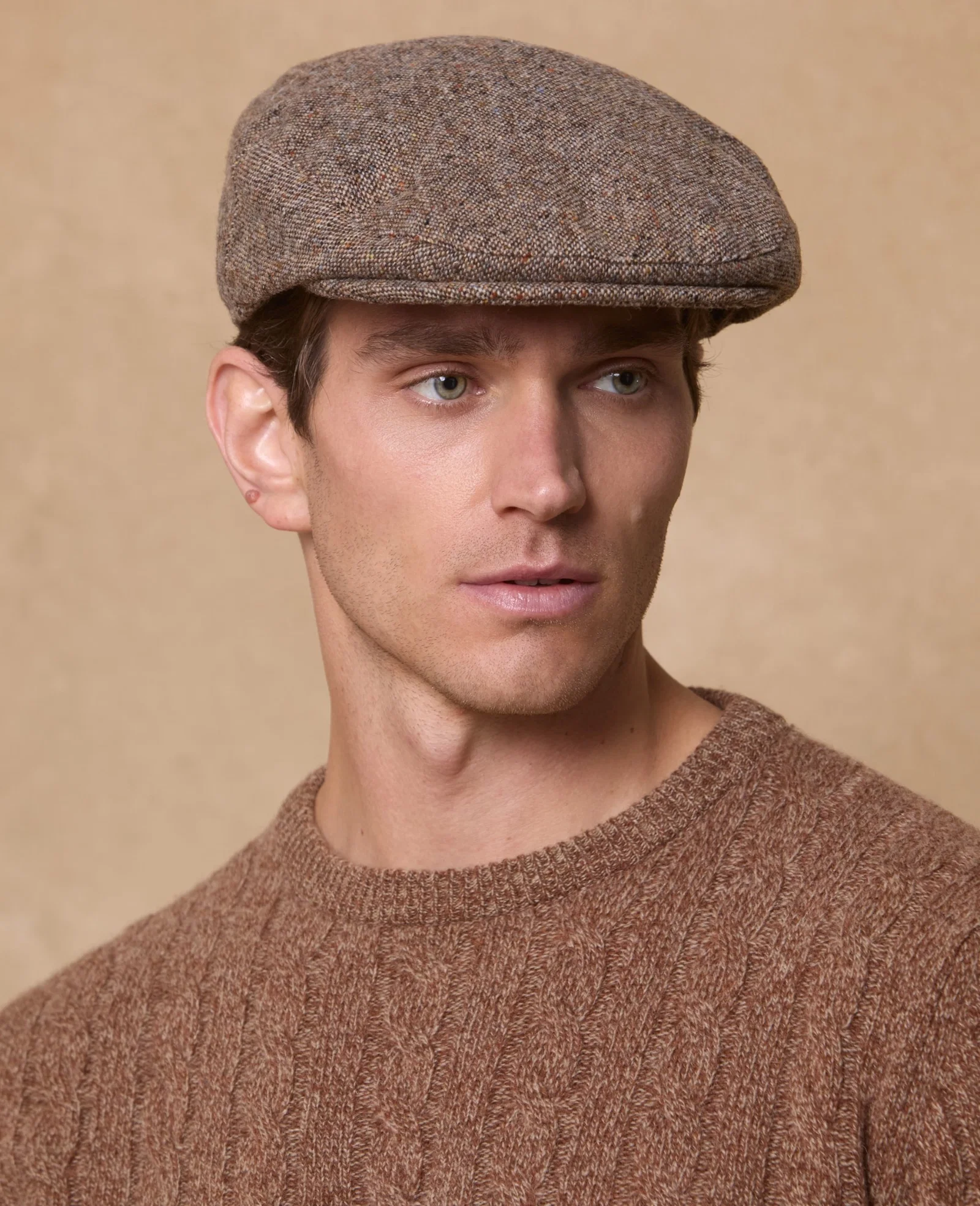 Image of Donegal Tweed Flat Cap in Oat Salt & Pepper