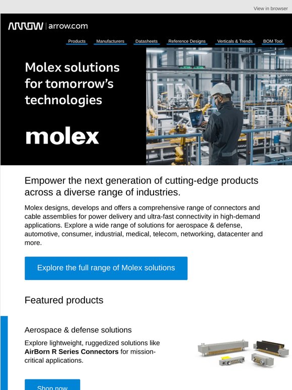 Latest Molex solutions for tomorrow’s technologies