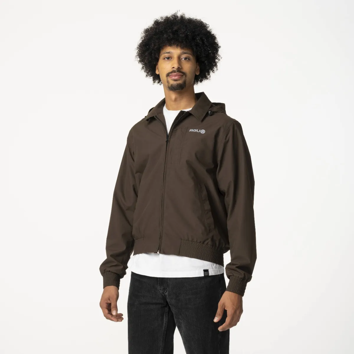 Twill Bomber Rain Jacket Jack  Heren Ground Coffee
