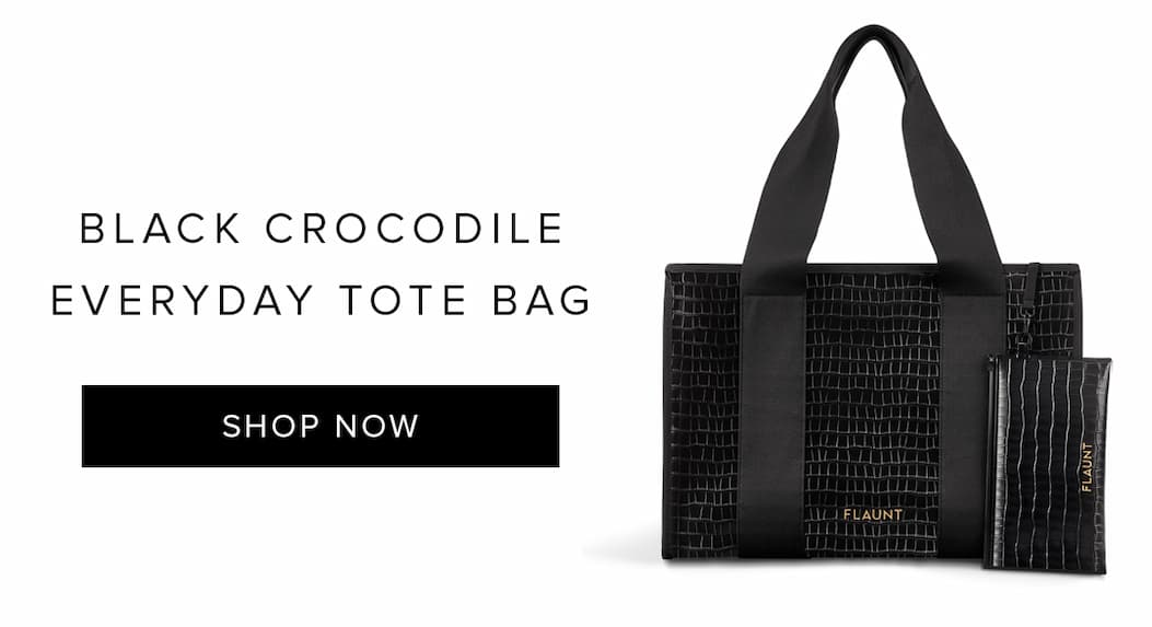 black croc tote