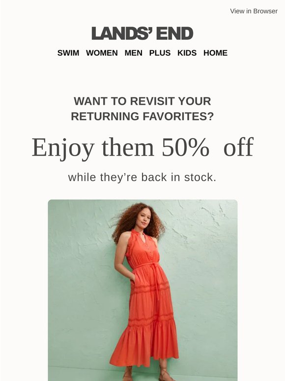 50% off | Guess what's back! (It's your favorites)