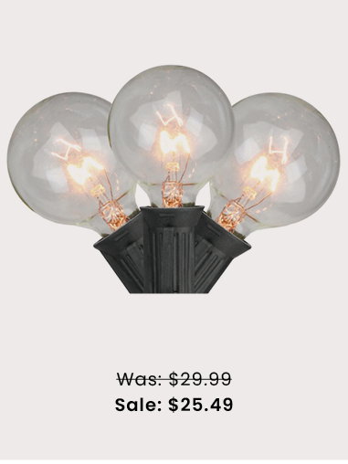 Set of 20 Globe Patio String Lights