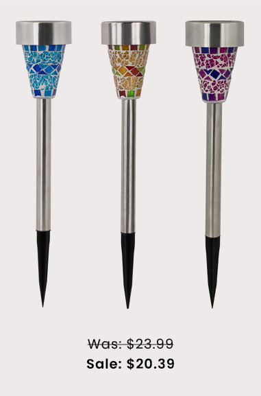 Set of 3 Mosaic Solar Pathway Lights