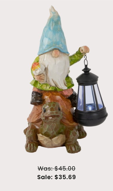 Gnome and Turtle Garden Statue