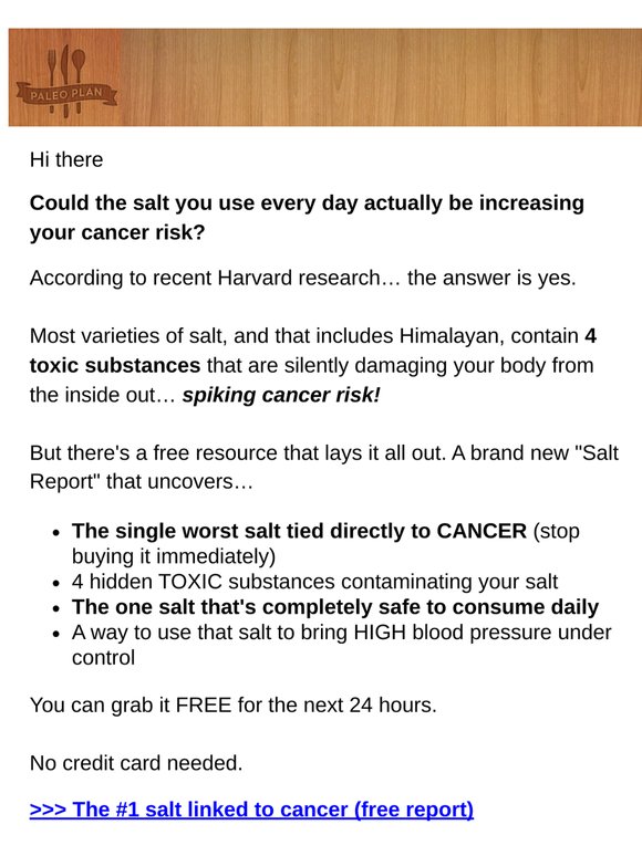 Harvard linked THIS salt to cancer