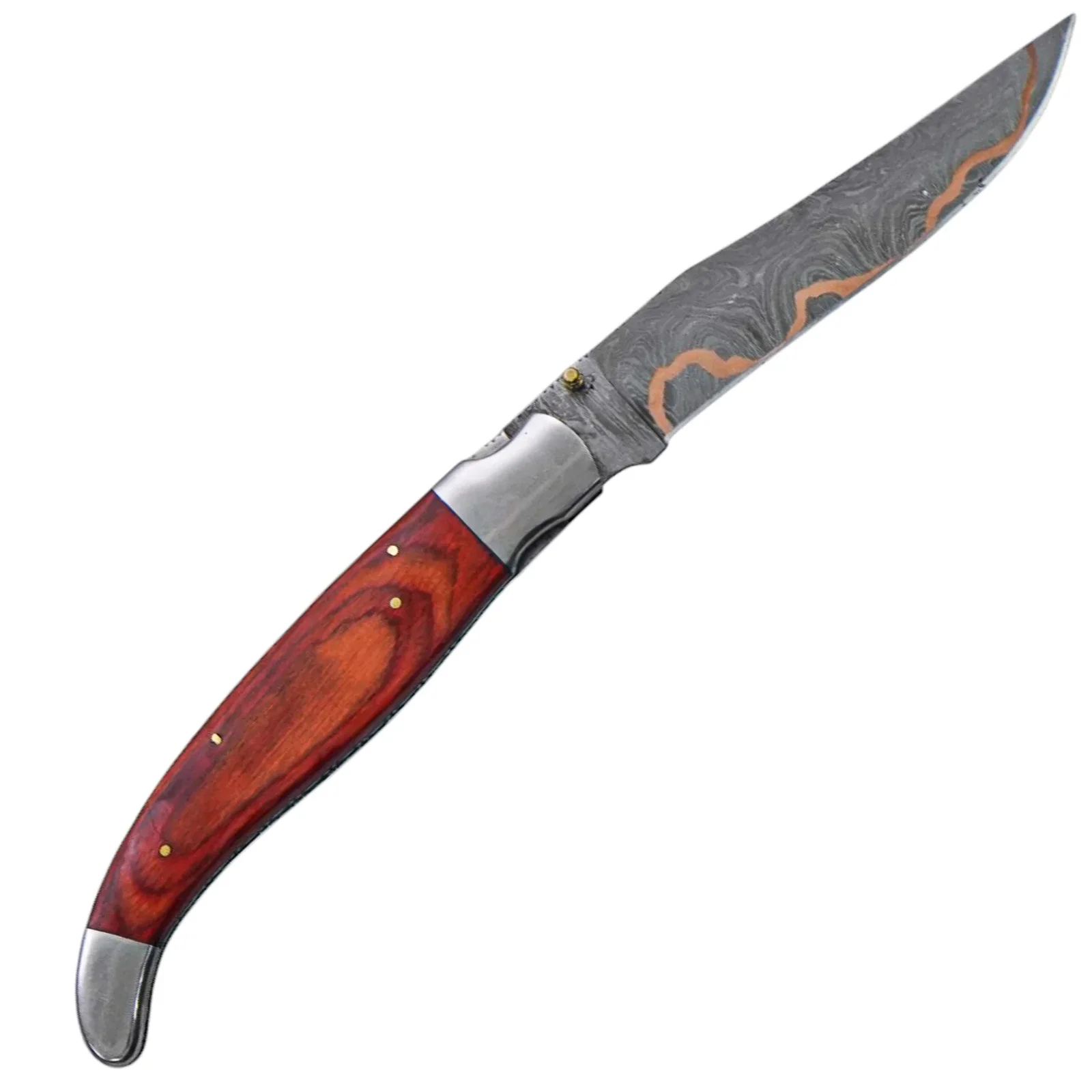 Image of Copper Damascus Folding Knife- 15"