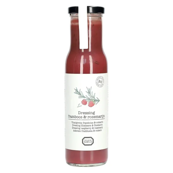 Dressing, biologisch, framboos/rozemarijn, 250 ml
