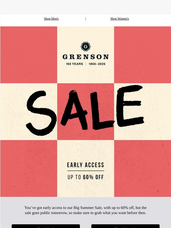 Ending Today: Your Early Access to The SALE.