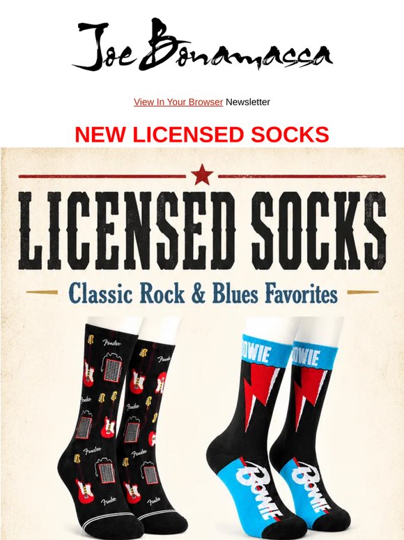 New Licensed Socks Featuring Your Favorite Music Icons & More!