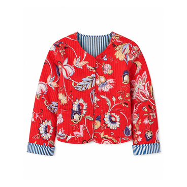 Boho Print Reversible Quilted Jacket