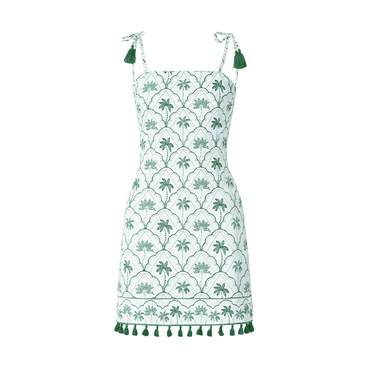 White Palm Tree Mini Dress