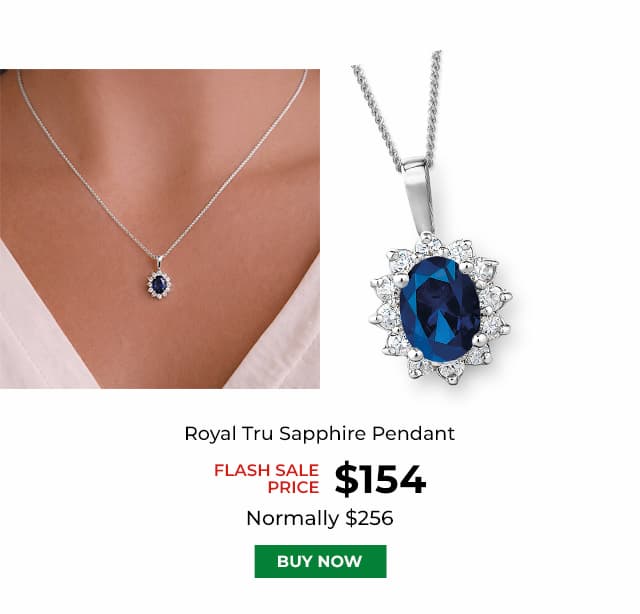 Royal Tru Sapphire Pendant Platinum Clad