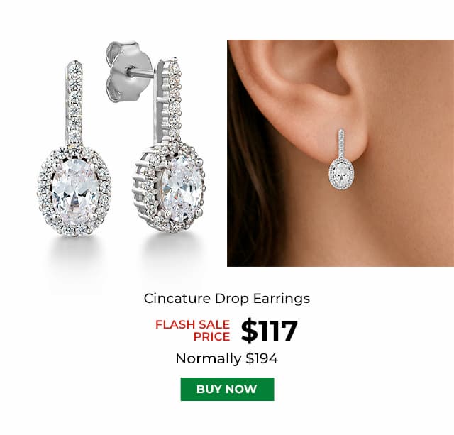 Cincature Drop Earrings Platinum Clad