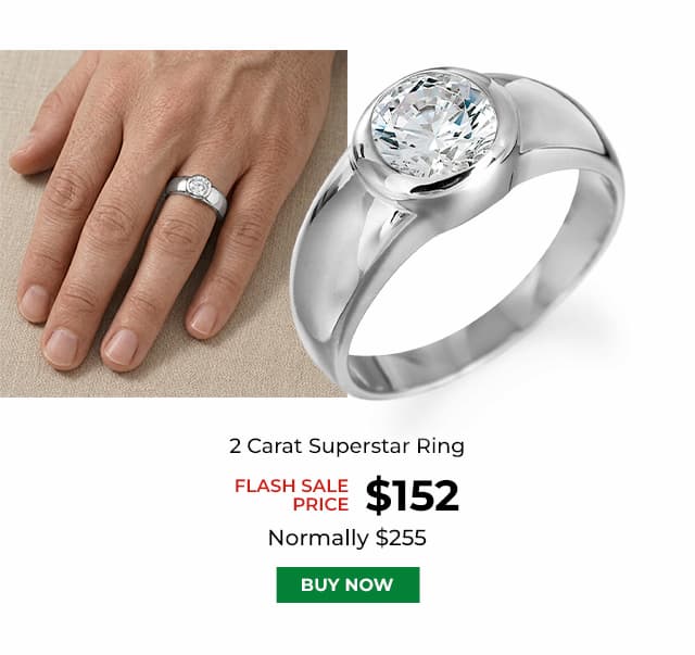 2 Carat Superstar Ring Platinum Clad